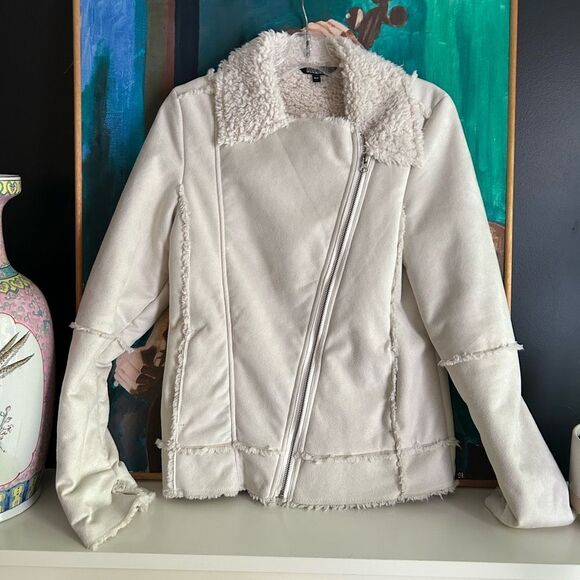 Nicole Miller Off-White Teddy Sherpa Jacket Small - Picture 1 of 16